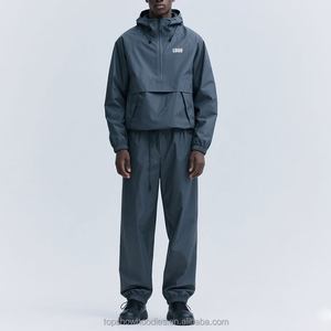 OEM personalizzato mezza Zip giacca e pantaloni <span class=keywords><strong>2</strong></span> pezzi Set giacca a vento in Nylon oversize tuta da uomo - Product Image 1