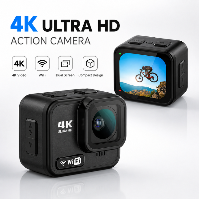 30M Waterproof 4K 2.1" Full Screen EIS Mini Touch Screen Private Model Diving Sport Camera MicroSD WiFi 170 Wide Angle IMX386