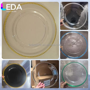 LEDA Wholesale Clear Charger <b>Plates</b> With Beaded Rim 13 Inch Plastic Acrylic Round <b>Dinner</b> <b>Plate</b> Chargers Decorative <b>Plates</b> - Product Image 3