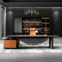 Bureau de direction modulaire en bois au design moderne, poste de travail informatique, mobilier de bureau commercial de luxe pour la maison