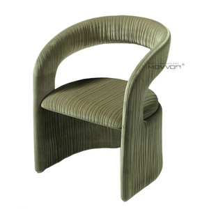 Italian Luxury <strong>Velvet</strong> Stool Creative Stripe Design Tufted Leisure <strong>Chair</strong> for Living Room Bedroom or Hotel Home Furniture - Product Image 2