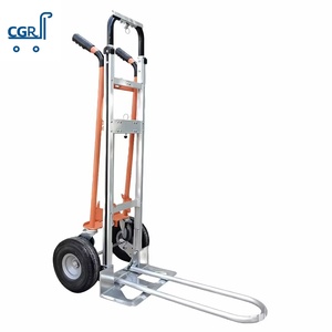 Chariot pliable industriel robuste de 550 lb de capacité 4-en-1 roues en PU de 10 pouces plate-forme de camion à main en aluminium conception pliable OEM - Product Image 1