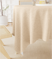 Nappe carrée structurée et durable en coton et lin épais, antidérapante, unie ou à carreaux, pour la décoration intérieure