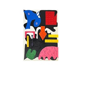 Hand Painted Abstract Oil Painting Colorful Textured Canvas Art For Living Room Entryway Dining Decor Rectangle No <b>Frame</b> - Product Image 5