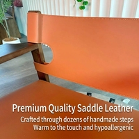 Fauteuil individuel vintage en bois massif, style nordique minimaliste, en cuir de selle, pour salon, chaise de chasse, fauteuil de bureau, balcon