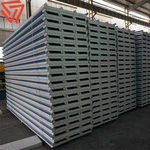 양면 알루미늄 아연 도금 강철 단열 트라페조이드형 PU 샌드위치 지붕 패널 - Product Image 5