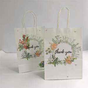 16*8*22cm Reusable Baby Shower Birthday Party Decoration Wedding Cookie <b>Gift</b> Packaging Thank You Kraft Paper <b>Bags</b> with Handle - Product Image 6