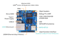 Orange Pi Zero3 1GB/1.5GB/2GB/4GB LPDDR4 WIFI BT Papan Pengembangan H61 Prosesor Quad-Core Cortex-A53