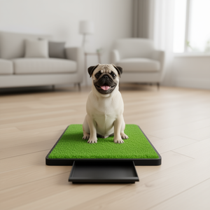Toilette pour chien d'intérieur, tapis d'entraînement pour chiot 25x20, gazon artificiel avec plateau à déchets amovible, imperméable, facile à nettoyer, pour usage intérieur - Product Image 2