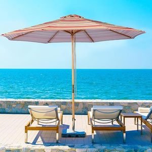 Al Aire Libre Patio Jardín Patio Negro Blanco Rayas Mercado Paraguas <span class=keywords><strong>3</strong></span> <span class=keywords><strong>Metros</strong></span> Mercado Gran Paraguas - Product Image 2