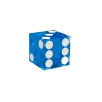 Dés en acrylique bleus durables en gros, dés transparents à 6 faces pour les fêtes et le divertissement