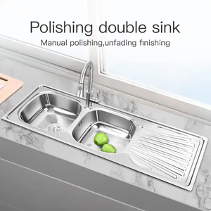 Yimilla 12050A Afrique du Sud avec poubelle armoire <span class=keywords><strong>2</strong></span> deux double bol <span class=keywords><strong>cuisine</strong></span> bassin évier évier en acier inoxydable - Product Image 3