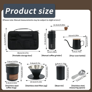 Hot Sale Outdoor Modern Manual Drip Travel Bag Gift Box Packaging Grinder Pot Kettle Pour Over Coffee <b>Maker</b> Set - Product Image 2