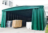 Auvent rétractable robuste en tissu imperméable, autoportant, pour 3 voitures, idéal pour entrepôt, parking, garage
