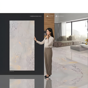 Dalles de porcelaine grises antidérapantes en pierre frittée 1200x2400mm, aspect marbre, pour revêtements muraux et sols intérieurs modernes - Product Image 5