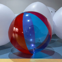 Ballon gonflable transparent à blocs de couleur LED de 1 m avec logo personnalisé pour fête au bord de la piscine/événement estival/parc aquatique/publicité