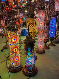 Lampe de sol cylindrique en verre mosaïque turque colorée de style <span class=keywords><strong>marocain</strong></span> de <span class=keywords><strong>Marrakech</strong></span>, vente chaude - Product Image 5
