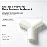 Connecteur en plastique blanc moulé par injection, en forme de T et en Y, raccord de tuyauterie à trois voies pour les projets d'assemblage de pipelines
