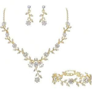 Ensemble collier, boucles d'oreilles et bracelet en diamant goutte d'eau NEO Bridal, bijoux fins de Chine pour robes de soirée pour femmes, cadeau parfait - Product Image 2