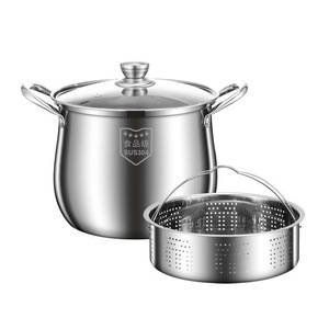 Stainless Steel Stock <b>Pot</b> 5L Above <b>Large</b> Capacity Food Grade SUS304 For Soup Stew Steaming Induction Gas Cooker - Product Image 2