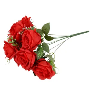 Color artificial wedding roses bulk purchase 10 rose wedding decoration artificial flowers