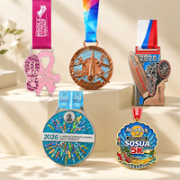 Médaille de sport OEM ODM personnalisée, vente en gros directe d'usine, médaille de troisième place en bronze, médaille de vainqueur à facettes en émail gaufré pour les courses de rame