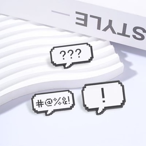Retro 8-Bit-Spiel Pixel-Spruchblasen-Emaille-Pins: Fragezeichen, Ausrufezeichen, unverständliche Symbole aus Zinklegierung, UV-bedruckt für Abzeichen - Product Image 5
