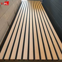 Panneau acoustique mural en bois Akupanel avec dos en feutre PET, panneau insonorisant pour revêtement mural intérieur de studio
