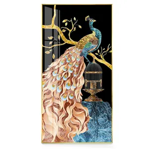 Wholesale The Peacock On, The Black Background High Definition Print Art Decorative Canvas Painting For Home Wall Decor/