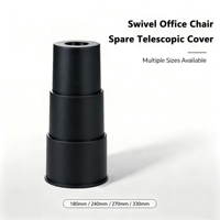 Couvre-sièges de chaise de bureau en plastique noir, télescopiques, avec vérin à gaz, disponibles en plusieurs tailles