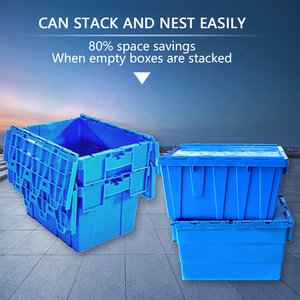 Lớn hậu cần phân phối <span class=keywords><strong>Heavy</strong></span> Duty kho siêu thị Stackable nestable doanh thu nhựa lưu trữ thùng có nắp đậy - Product Image 3