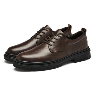 Zapatos de Vestir de Lujo para Hombre, Diseño de Alta Gama, de Cuero, con Cordones, Transpirables, Ligeros, Antideslizantes, con Parches en la Puntera y Suela de Goma, Duraderos - Product Image 6