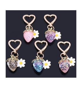 Dễ thương dâu tây hướng dương trái tim <span class=keywords><strong>Keychain</strong></span> Túi xe <span class=keywords><strong>Keyring</strong></span> cho túi Mặt dây chuyền móc chìa khóa - Product Image 5