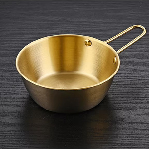 <span class=keywords><strong>Bol</strong></span> de cuisine de luxe en acier inoxydable 304 pour sauces et vinaigre de riz coréen, avec poignée, rond, doré/argenté, pour restaurant - Product Image 3
