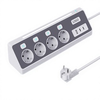 Nouvelle Prise de Bureau Populaire à Commande Indépendante, Multiprise d'Extension 8-en-1 avec LED, Coin de Bureau avec USB, Normes Européennes