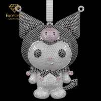 Nuevo Estilo Lujoso Colgante de Moissanita Personalizado de Plata 925 con Incrustaciones Completas en Forma de Dibujo Animado de Alto Brillo que Pasa la Prueba del Diamante