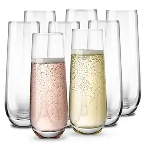 Vatertag neue meist verkaufte Verkäufer Bar Trinkglas Stemless Custom Champagner Glaswaren Gläser Flöte Flöten Cup Set