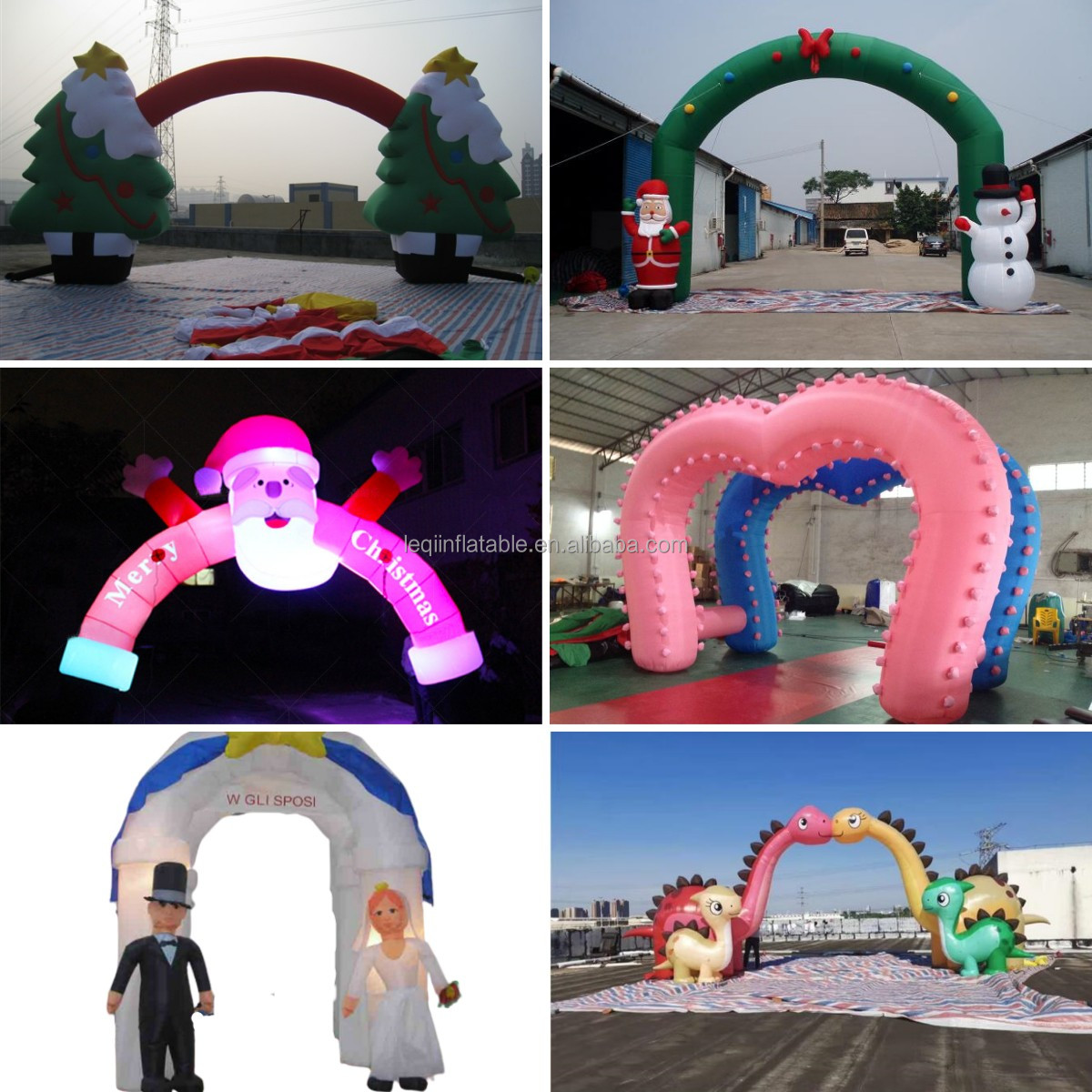 ジャイアントクリスマスインフレータブルアーチ サンタクロース tunnel