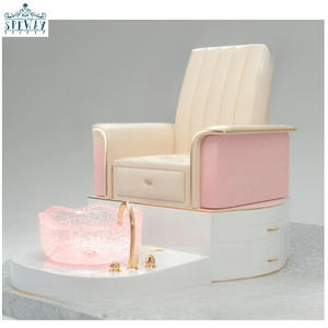 Moderno lujo belleza salón de uñas muebles pedicura Silla de alta calidad Silla de uñas placa de cerámica con función de perforación de luz - Product Image 1