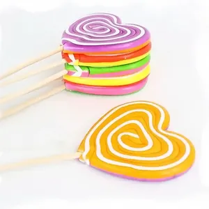 2024 New Heart Style Classic Rainbow Bonbon Candy Fruit Hard Candy Handmade Giant Lollipop