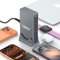 Hub de charge de bureau 1200W avec logo personnalisé, station d'alimentation multi-ports 8C4A, service OEM pour ordinateurs portables, tablettes, iPhone, Samsung