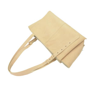 Sac fourre-tout minimaliste en daim beige avec détail de sangle réglable - Product Image 2