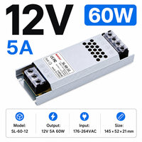 Transformateur d'alimentation à découpage Vonew Star 220V AC vers 12V/24V DC pour bandes LED et caissons lumineux