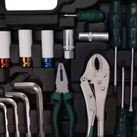 Jeu de 142 douilles et embouts de tournevis à cliquet 72 dents, outil manuel en alliage d'aluminium pour kit de réparation automobile, avec boîte de rangement roulante
