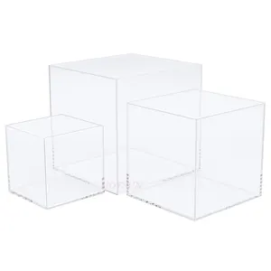 5 lados 3x3x3 4x4x4x3 4x4 5x5x5x5 pulgadas cubo claro personalizado caja de acrílico