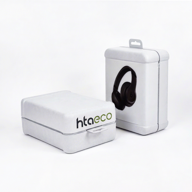 Custom Biodegradable Eco-friendly Molded Pulp Bagasse Pulp Packaging Box for Bluetooth Earphone Headset Consumer Electronics
