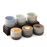 Tasse à expresso et à thé en céramique et grès, couleur unie, minimalisme moderne, personnalisable et créative, Dehua, vente en gros transfrontalière