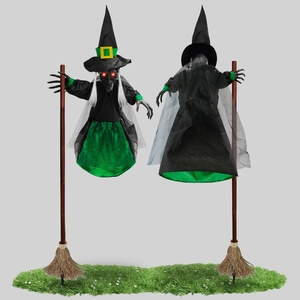 Figura de <span class=keywords><strong>Bruja</strong></span> Voladora Verde con Sonido y Luz para Decoración de Halloween y Cumpleaños, Ideal para Casa Embrujada y Jardín, Accesorio para Crear <span class=keywords><strong>una</strong></span> Atmósfera Espeluznante - Product Image 4