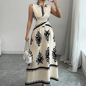 ชุดกระโปรงแม็กซี่ผ้าซาตินแขนกุดสำหรับผู้หญิง รุ่นคัสตอม 2026 ดีไซน์หรูหราพร้อมเสื้อผูกโบว์และเดรสยาว เหมาะสำหรับใส่ในช่วงฤดูใบไม้ผลิและฤดูร้อนในวันหยุดพักผ่อน - Product Image 4