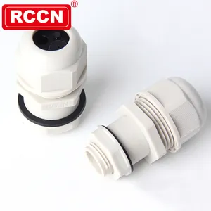 RCCN Prensa-cabos de nylon branco cinza MG32A-22G Prensa-cabos elétricos de plástico à prova d'água para fixar cabos em junta à prova de chamas